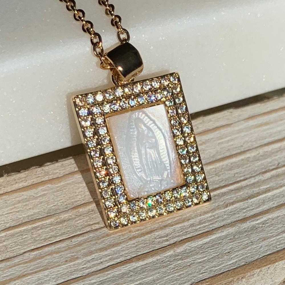 Virgin Mary Pearl Necklace